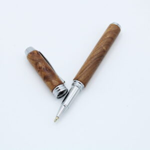 Rollerball Manager aus gemasertem Ulmenholz Chrom