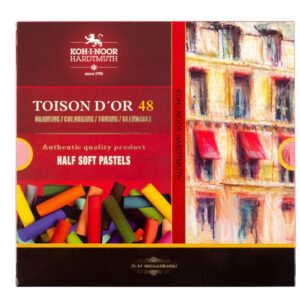 Pastellkreide runde - kurze , weiche Künstler- Softpastelle D = 10 mm x L = 37 mm, im 48er Pack