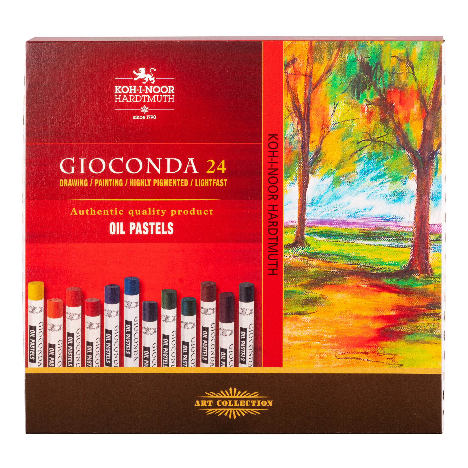 Pastellkreide "GIOCONDA" runde Ölpastellkreide - farblich sortiert, im 24er Pack